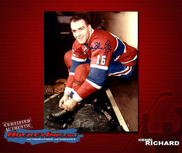 HENRI RICHARD Signed Montreal Canadiens 8 x 10 Photo - 70137