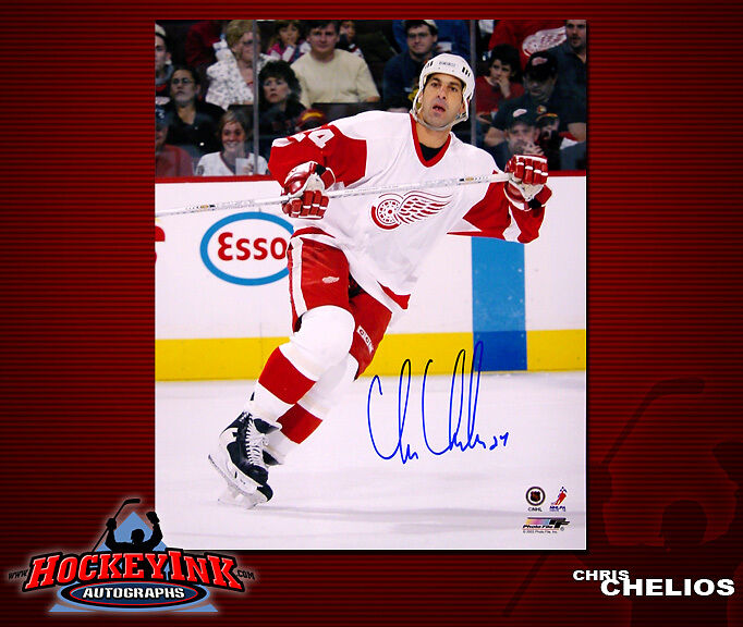 Chris Chelios SIGNED Red Wings 8X10 Photo -70390