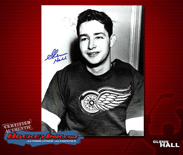 Glenn Hall SIGNED Red Wings 8X10 Photo -70143