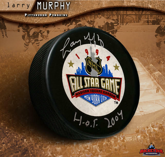 LARRY MURPHY Signed 1994 All Star Game Pittsburgh Penguins Puck