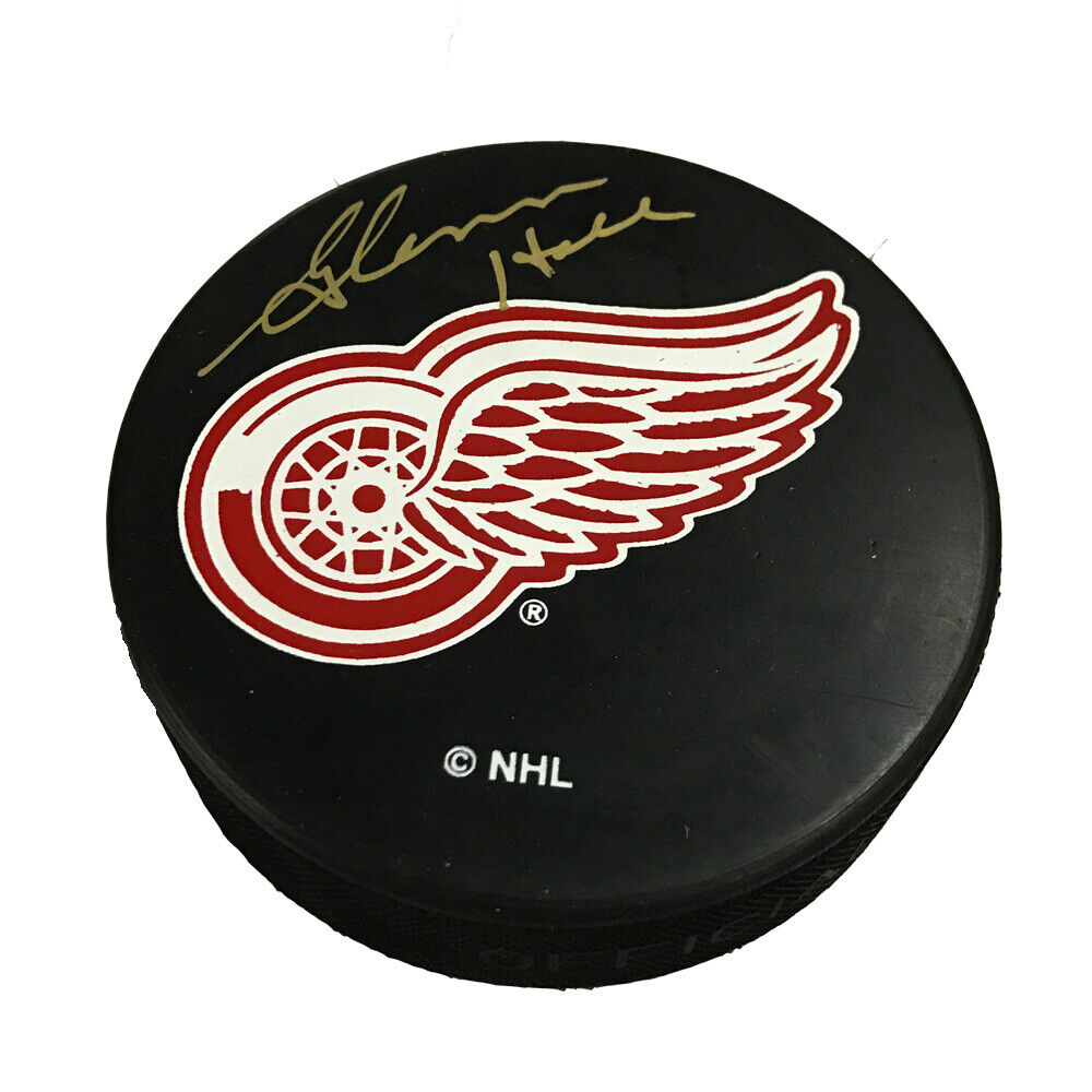 GLENN HALL Signed Detroit Red Wings (No Border) Gold