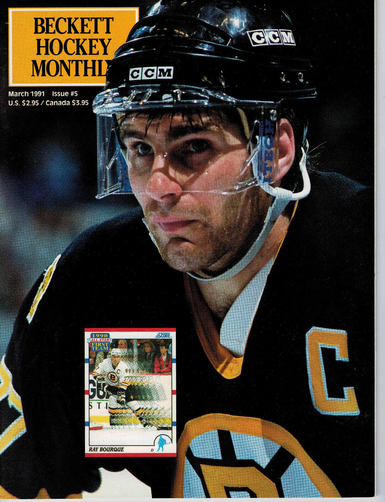 March 1991 Beckett Hockey Monthly Issue #5- Ray Bourque Boston Bruins