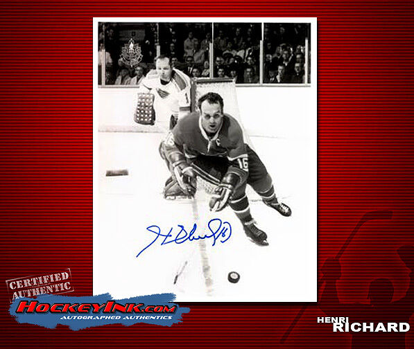 HENRI RICHARD Signed Montreal Canadiens 8 x 10 Photo - 70195