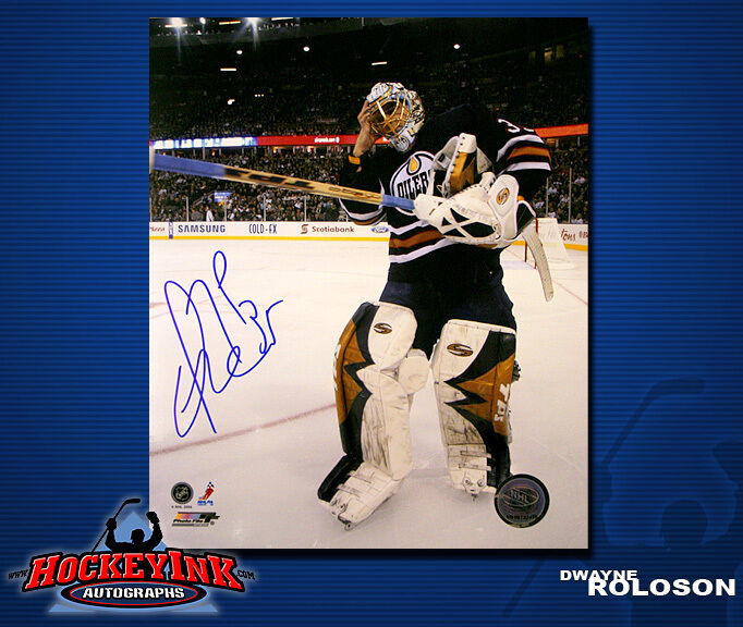 Dwayne Roloson SIGNED Edmonton 8X10 Photo -70418