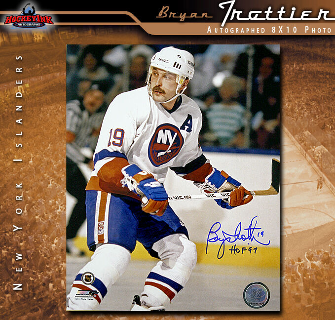 BRYAN TROTTIER Signed "HOF" NY ISLANDERS 8 X 10 -70006