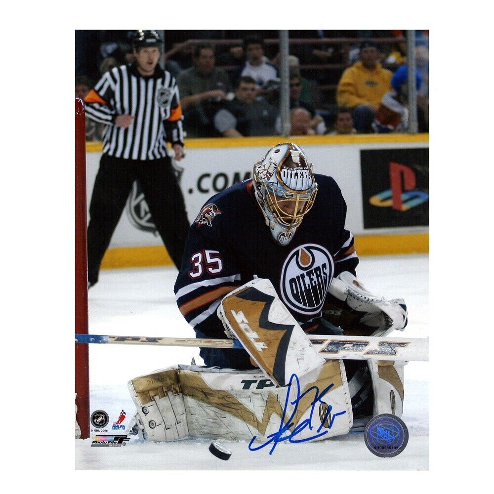 DWAYNE ROLOSON Signed Edmonton Oilers 8 x 10 Photo (Smudged) - 70560 D