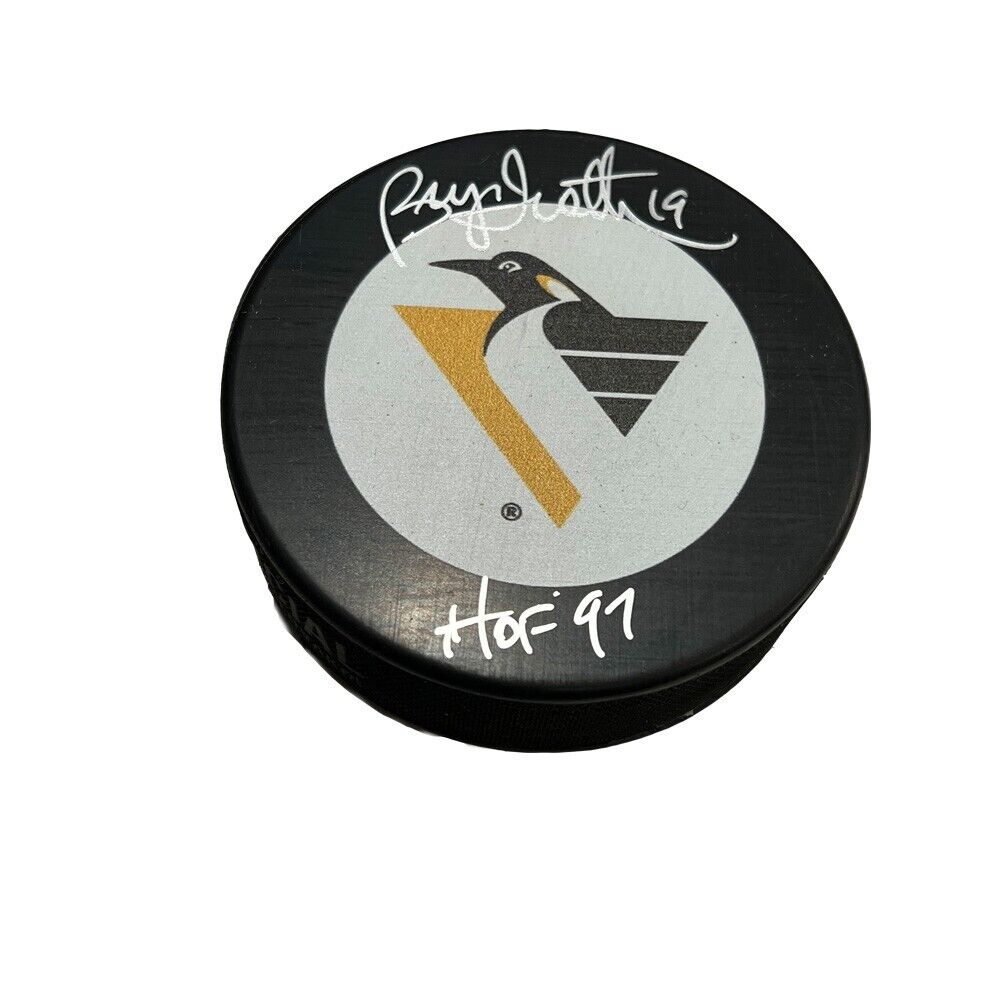 BRYAN TROTTIER Signed Pittsburgh Penguins Puck - HOF 97