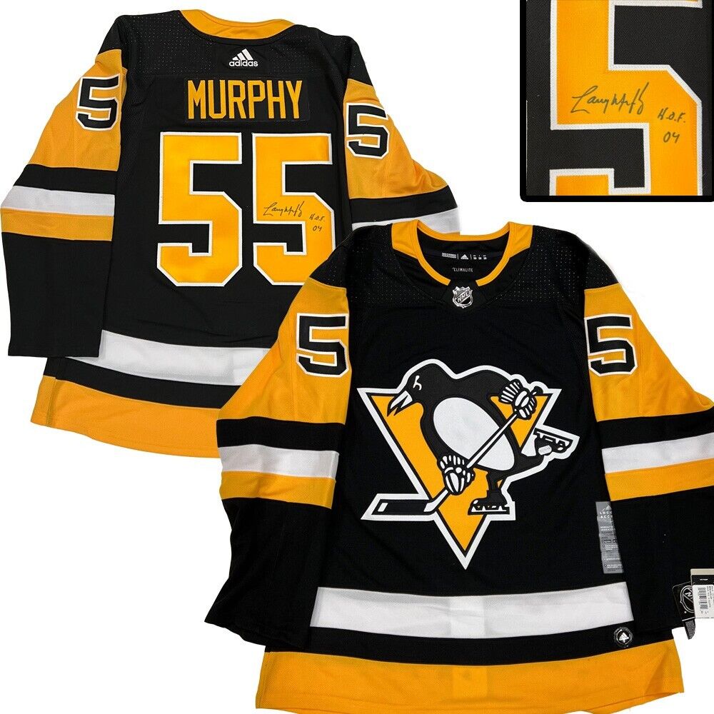LARRY MURPHY Signed & Inscribed Pittsburgh Penguins Adidas PRO Jersey - HOF04