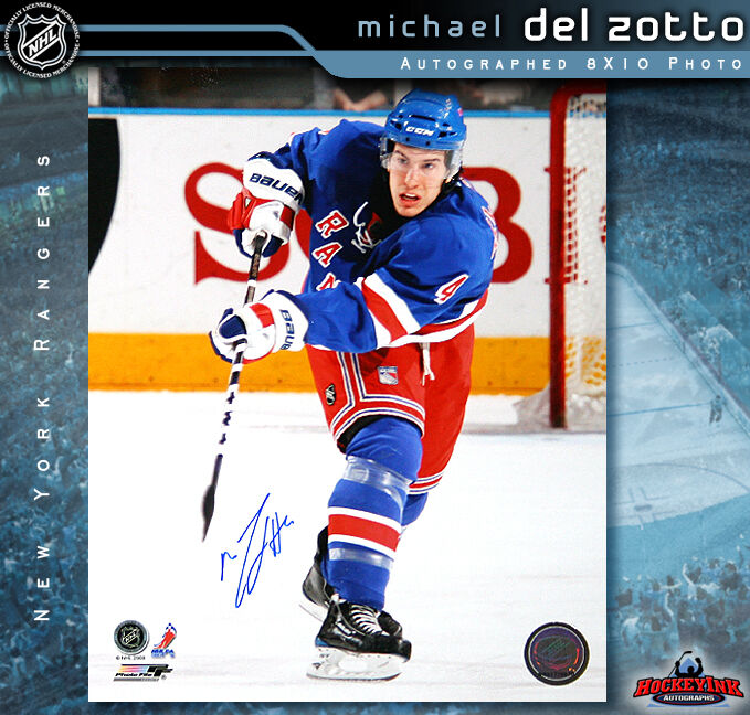 Michael Del Zotto SIGNED NY Rangers 8X10 Photo -70473