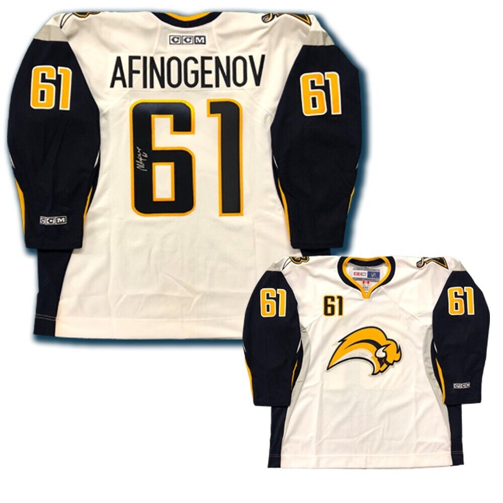 Maxim Afinogenov Signed Buffalo Sabres White CCM Jersey