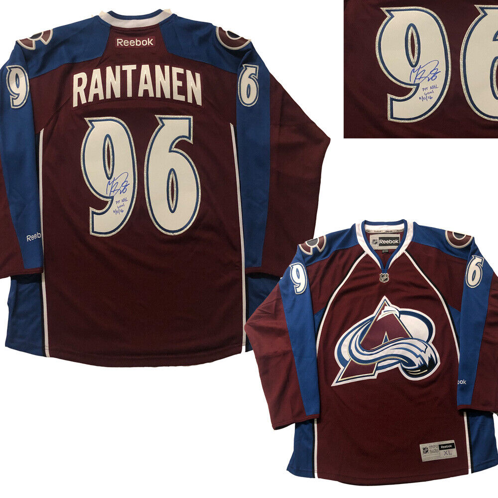 MIKKO RANTANEN Signed Colorado Avalanche Burgundy Reebok Jersey - 1st NHL Goal