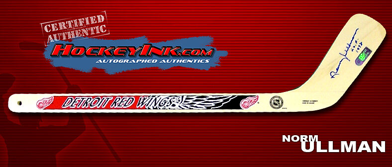 NORM ULLMAN Signed DETROIT RED WINGS Mini-Stick