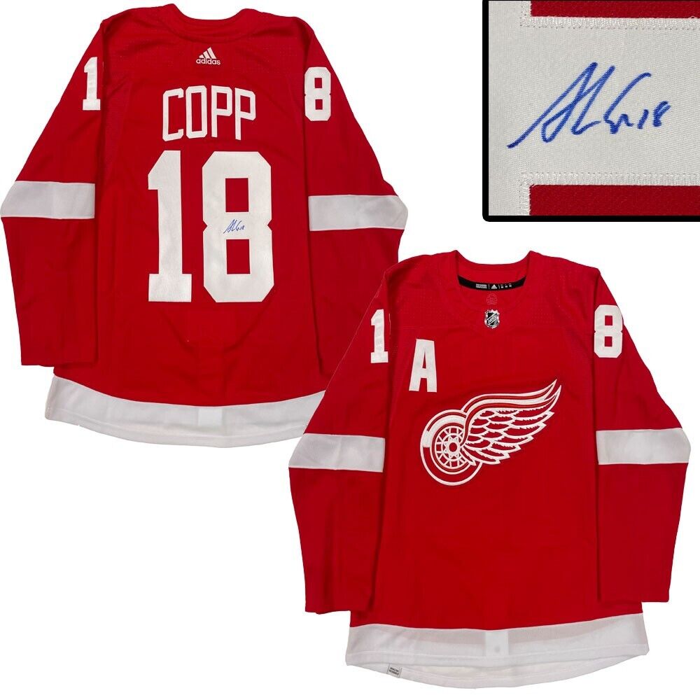 ANDREW COPP Signed Detroit Red Wings Red Adidas PRO Jersey