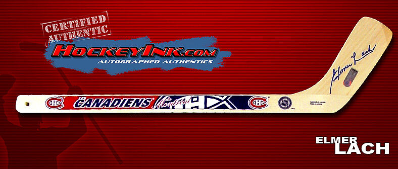 ELMER LACH Signed MONTREAL CANADIENS Mini-Stick