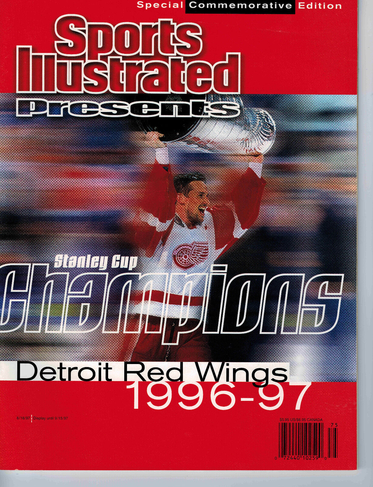 June 18, 1997 Sports Illustrated Detroit Red Wings Steve Yzerman- NO LABEL