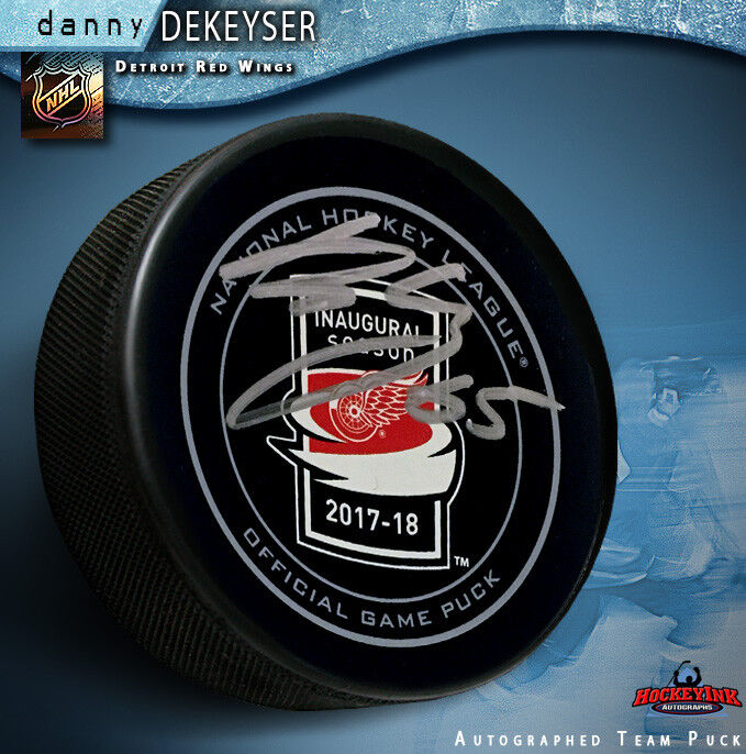 Danny DeKeyser signed Inaugural Season Little Caesars Arena Official Game Puck