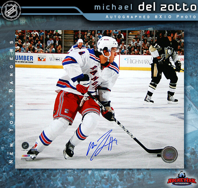 Michael Del Zotto SIGNED NY Rangers 8X10 Photo -70471