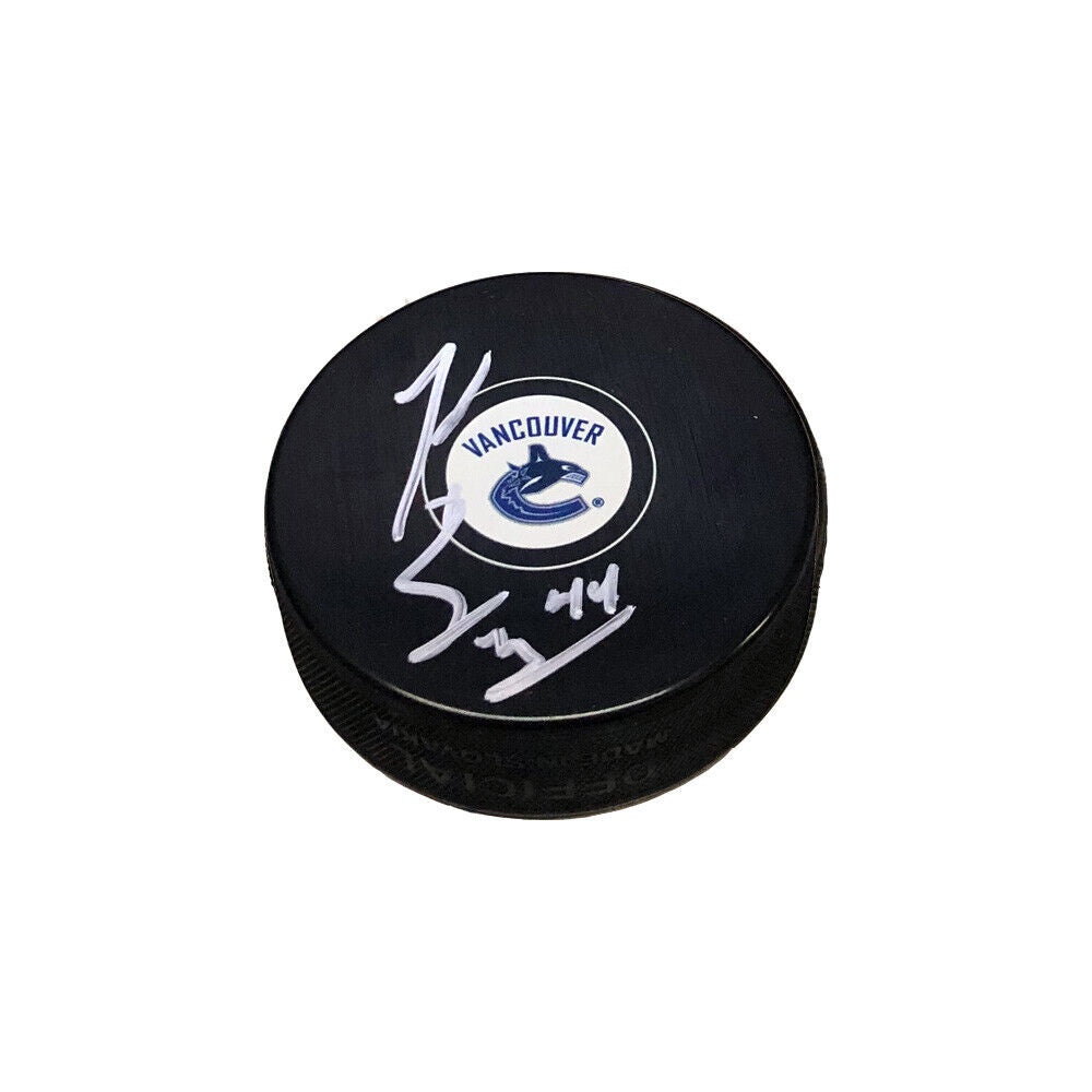 TODD BERTUZZI Signed Vancouver Canucks Puck (FINE)
