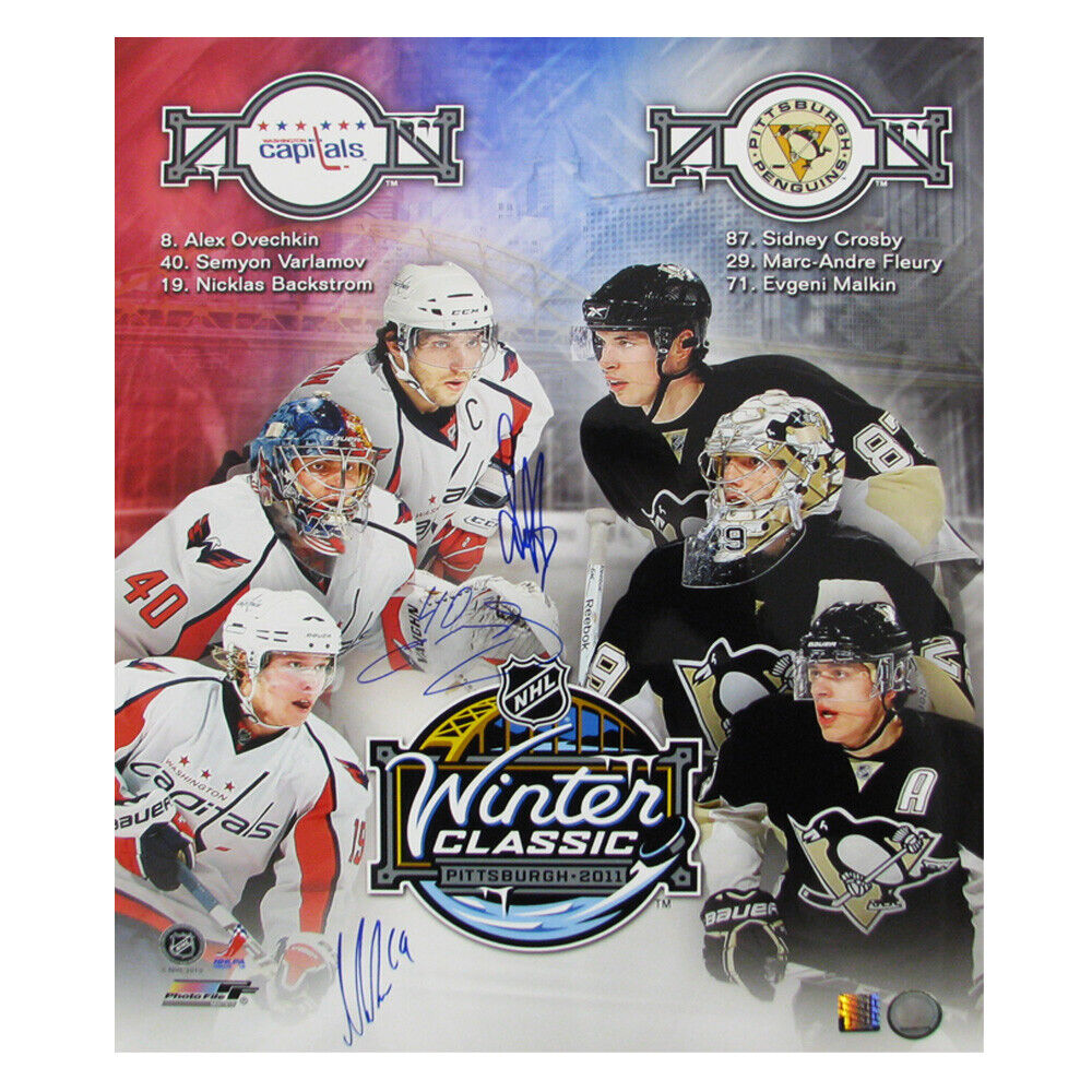 ALEXANDER OVECHKIN,NICKLAS BACKSTROM,SEMYON VARLAMOV Signed WC 16x20 Photo-79007
