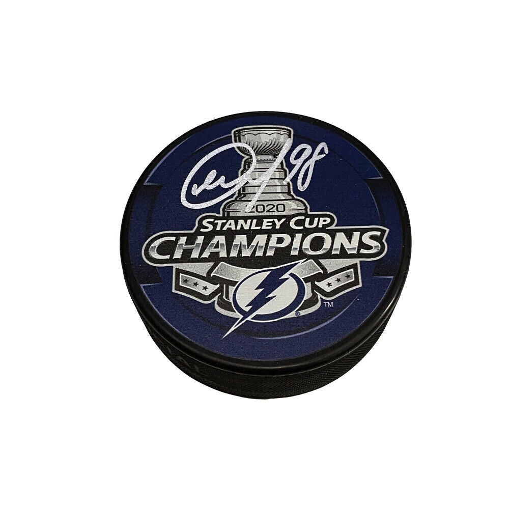 MIKHAIL SERGACHEV Signed 2020 Stanley Cup Champions Puck - Tampa Lightning