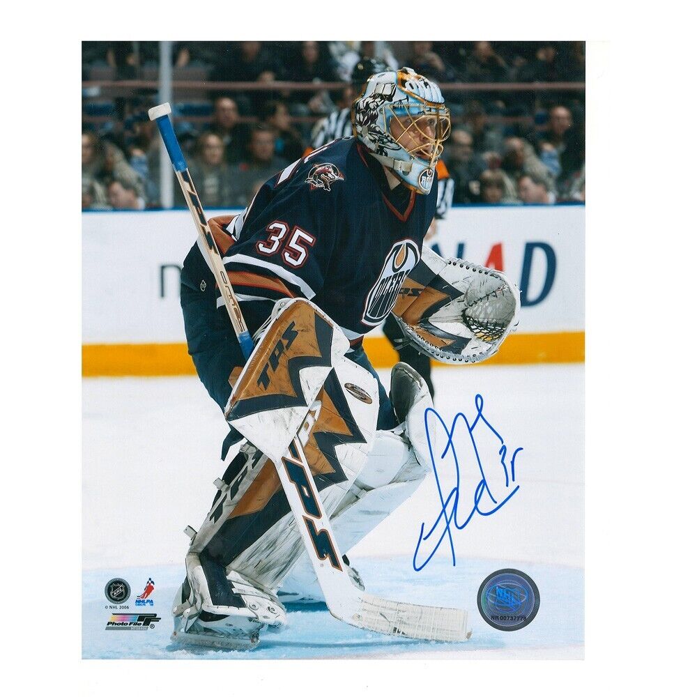 Dwayne Roloson SIGNED Edmonton 8X10 Photo -70416
