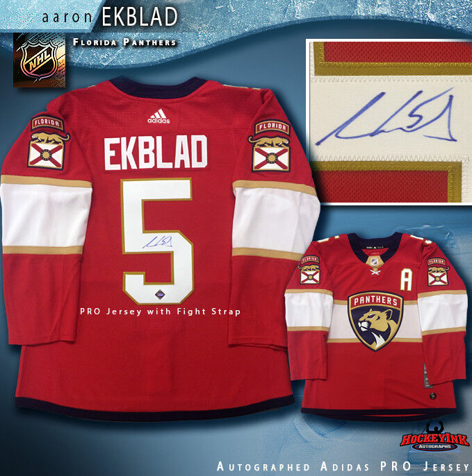 Aaron Ekblad Signed Florida Panthers Red Adidas PRO Jersey