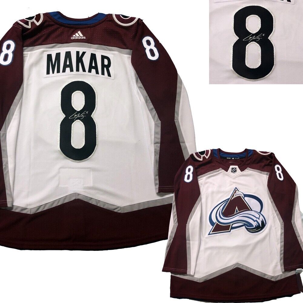 CALE MAKAR Signed Colorado Avalanche White Adidas PRO Jersey