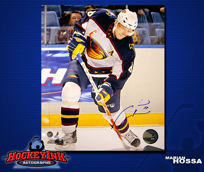 Marian Hossa SIGNED Thrashers 8X10 Photo -70422