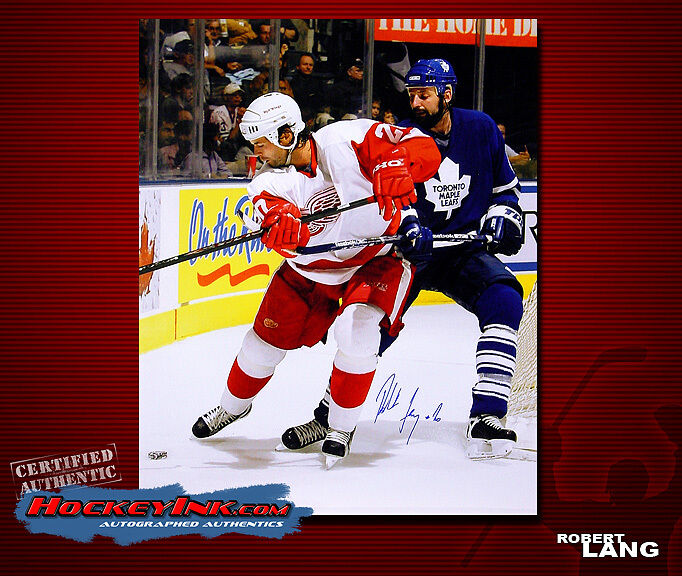 ROBERT LANG SIGNED Red Wings 16X20 Photo -77076
