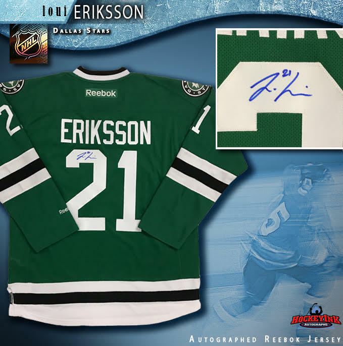 LOUI ERIKSSON Signed Dallas Stars Green Reebok Jersey