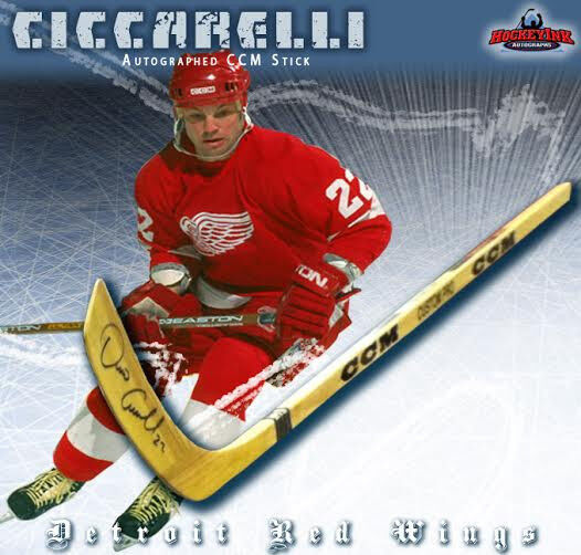 DINO CICCARELLI Signed CCM Wood Model Stick - Detroit Red Wings