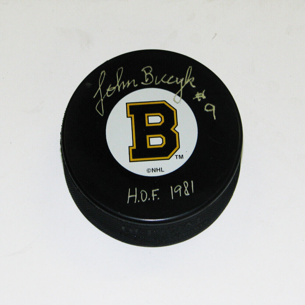 JOHN BUCYK Signed Boston Bruins Puck - HOF