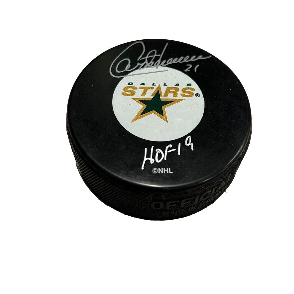 GUY CARBONNEAU Signed Dallas Stars Puck - HOF 19