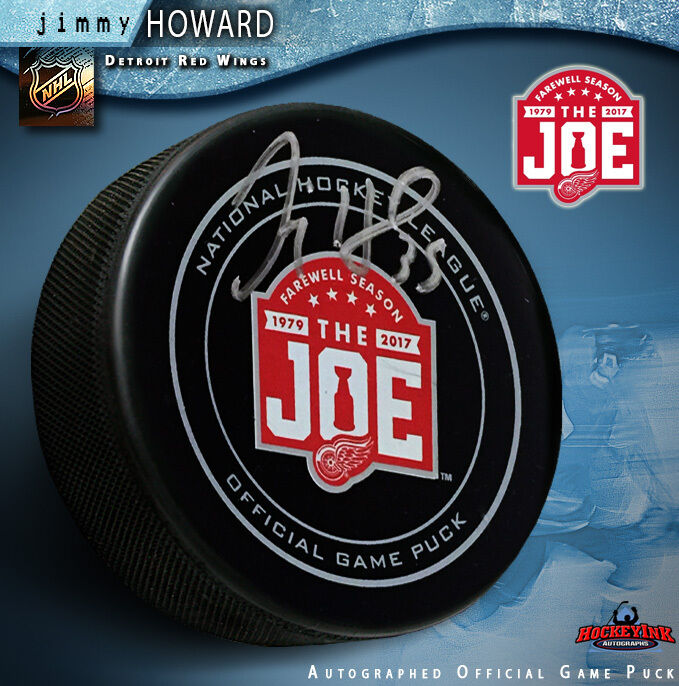 Jimmy Howard Autographed Detroit Red Wings Puck "Farewell to the Joe" OGP