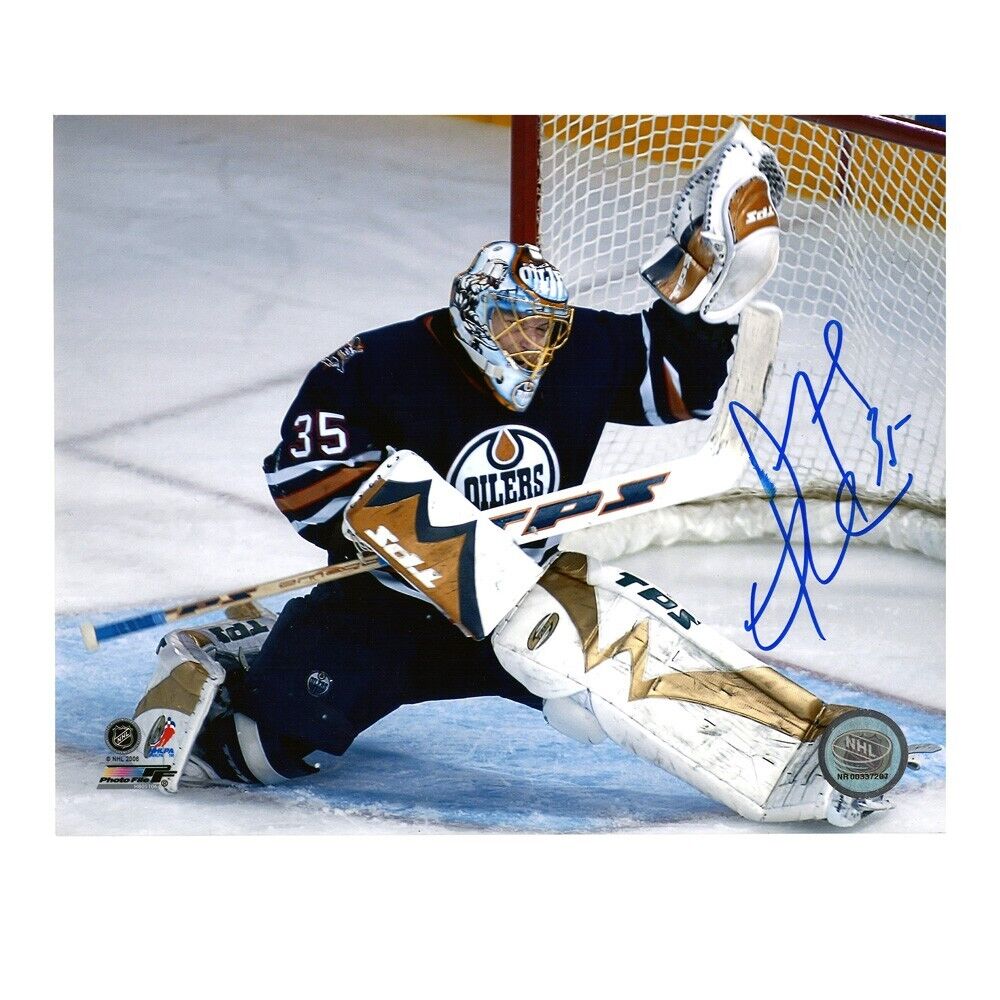 DWAYNE ROLOSON Signed Edmonton Oilers 8 x 10 Photo (Smudged) - 70561 C