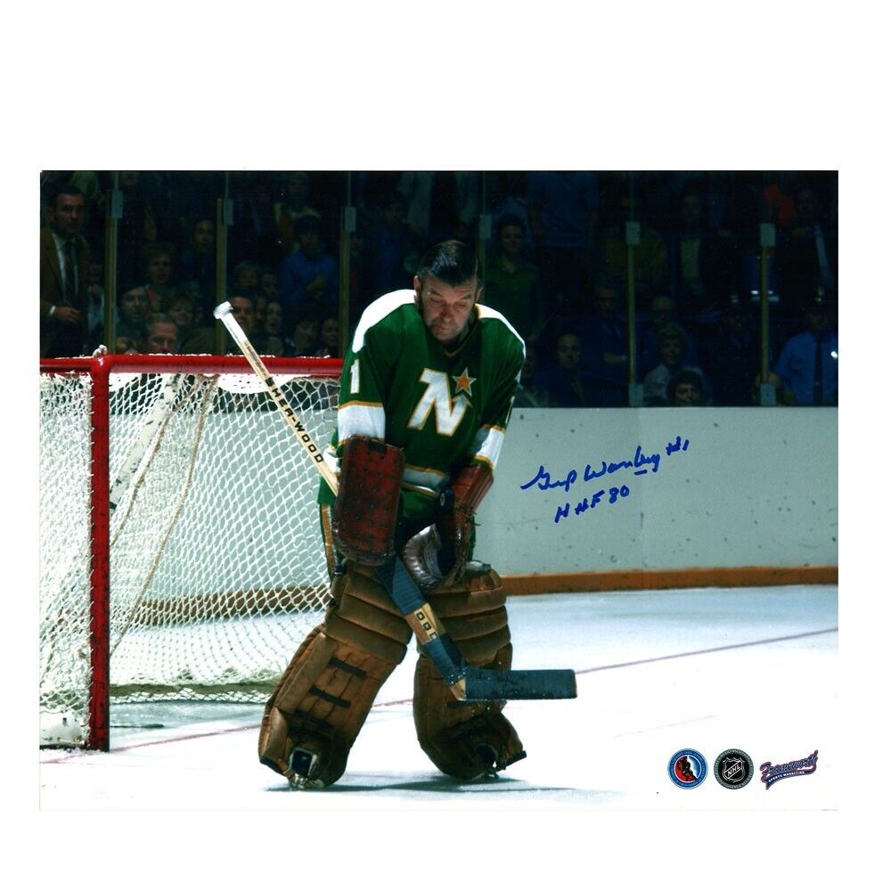 GUMP WORSLEY Signed Minnesota North Stars 8 x 10 Photo W/ HOF 80 - 70665