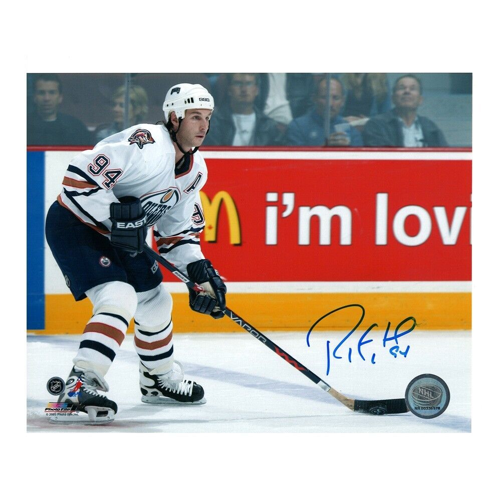 RYAN SMYTH Signed Edmonton Oilers 8 x 10 Photo (Smudged) - 70537 D