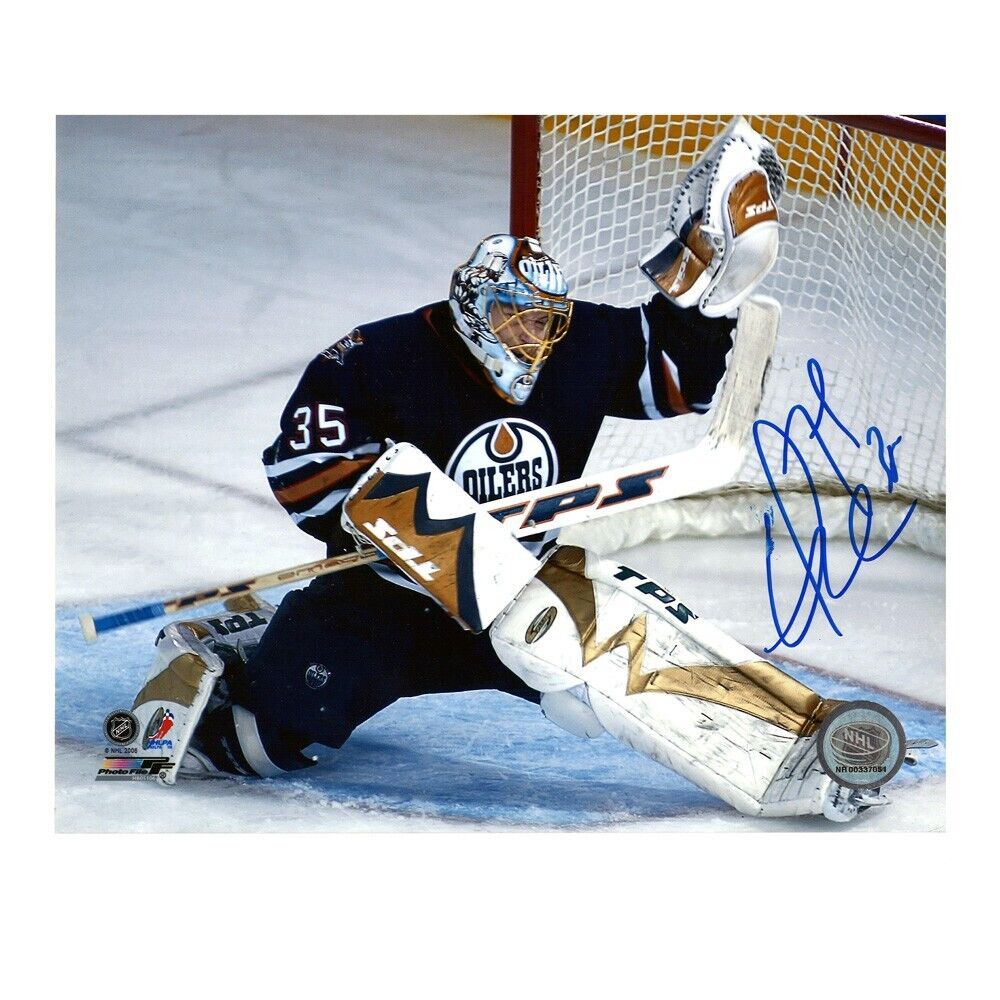DWAYNE ROLOSON Signed Edmonton Oilers 8 x 10 Photo (Smudged) - 70561 A