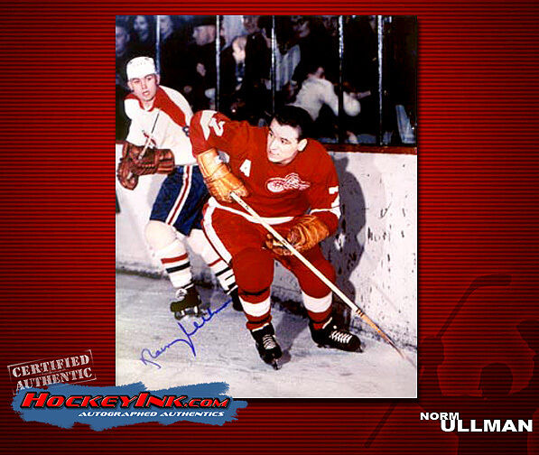 Norm Ullman SIGNED Red Wings 8X10 Photo -70110