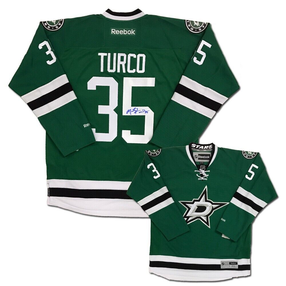 MARTY TURCO Signed Dallas Stars Green Reebok Jersey