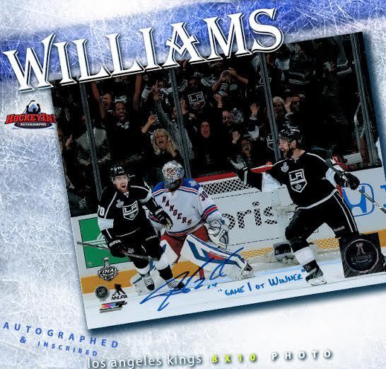JUSTIN WILLIAMS Signed & Inscribed Los Angeles Kings 8 x 10 Photo - 70330