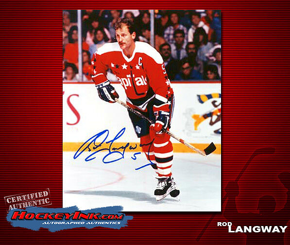 Rod Langway SIGNED Washington Capitals 8 x 10 Photo - 70096