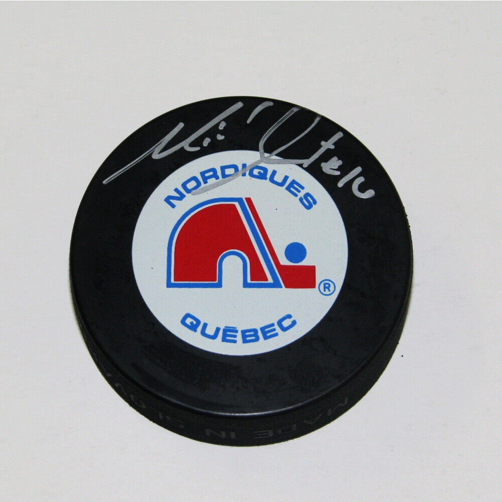 MICHEL GOULET Signed Retro Quebec Nordiques Puck