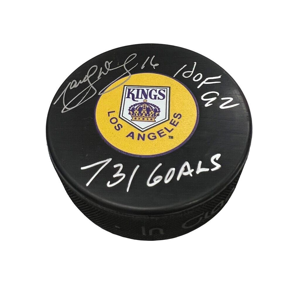 MARCEL DIONNE Signed & Inscribed Los Angeles Kings Puck - 731 Goals