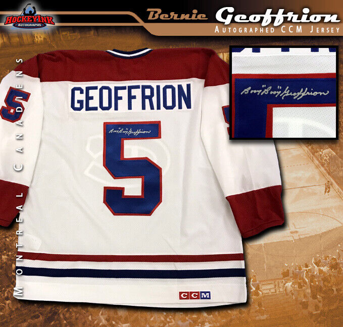 BERNIE "BOOM BOOM" GEOFFRION Signed Montreal Canadiens White CCM Jersey