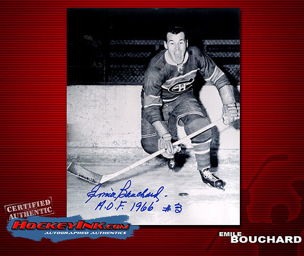 Emile Bouchard SIGNED Canadiens 8X10 Photo -70098