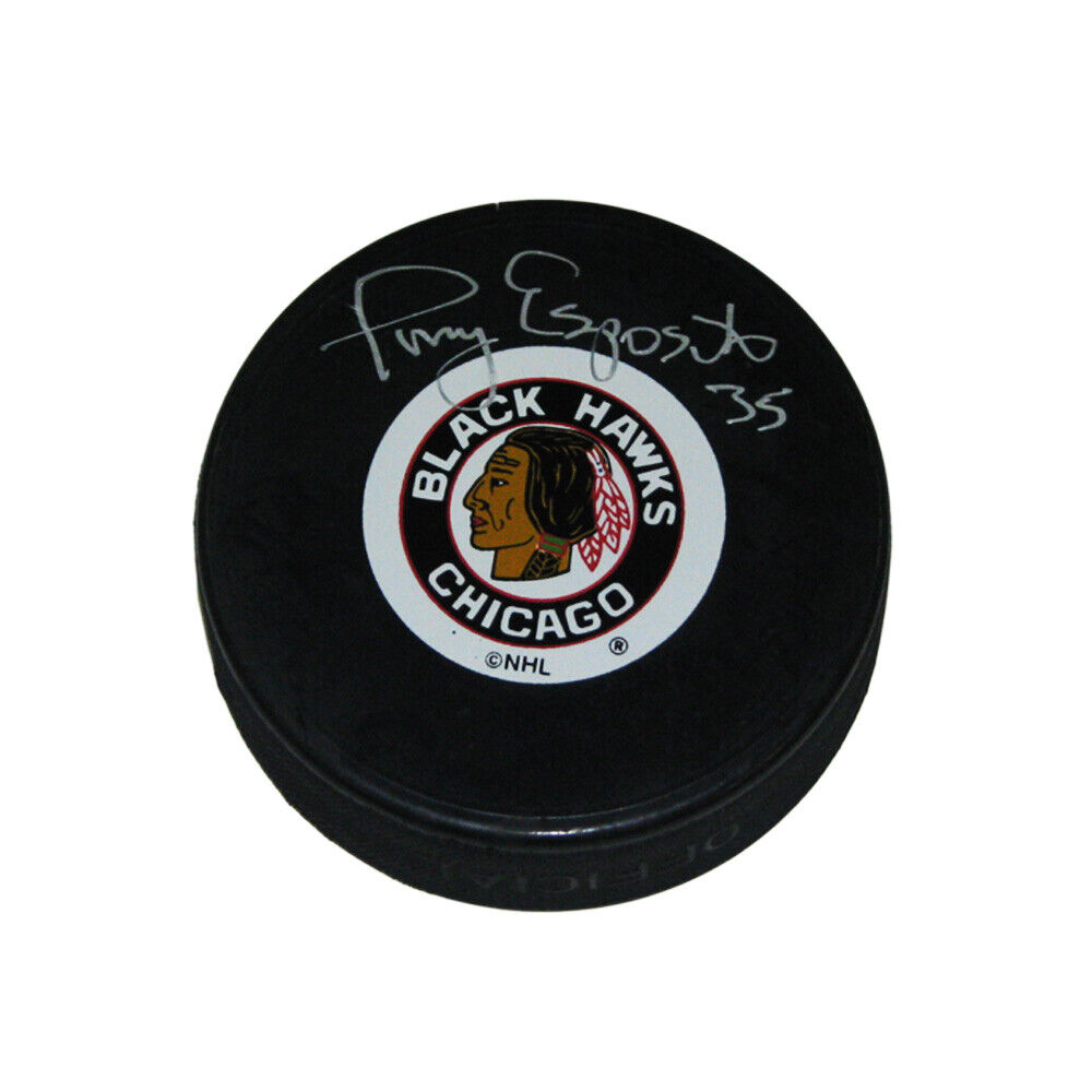 TONY ESPOSITO Signed Chicago Blackhawks Original Six Puck