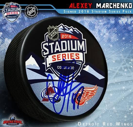 ALEXEY MARCHENKO Signed 2016 Stadium Series Puck - Detroit Red Wings