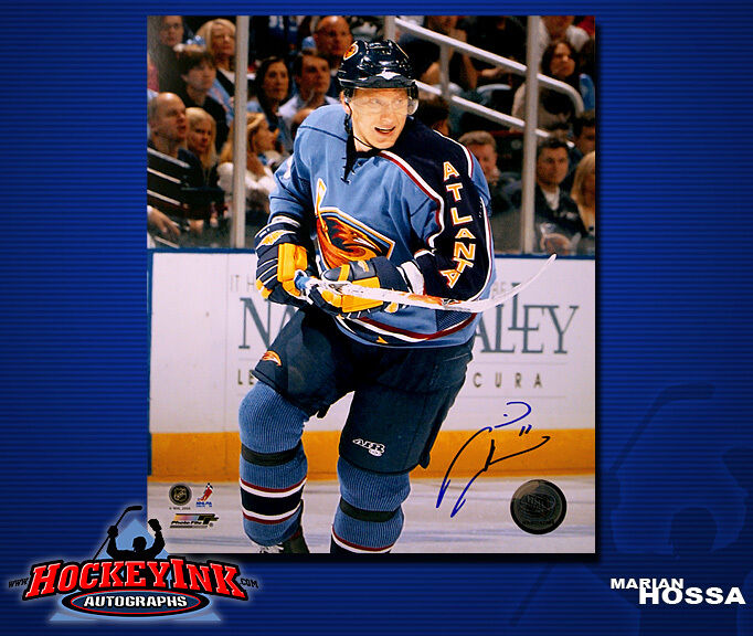 Marian Hossa SIGNED Thrashers 8X10 Photo -70423