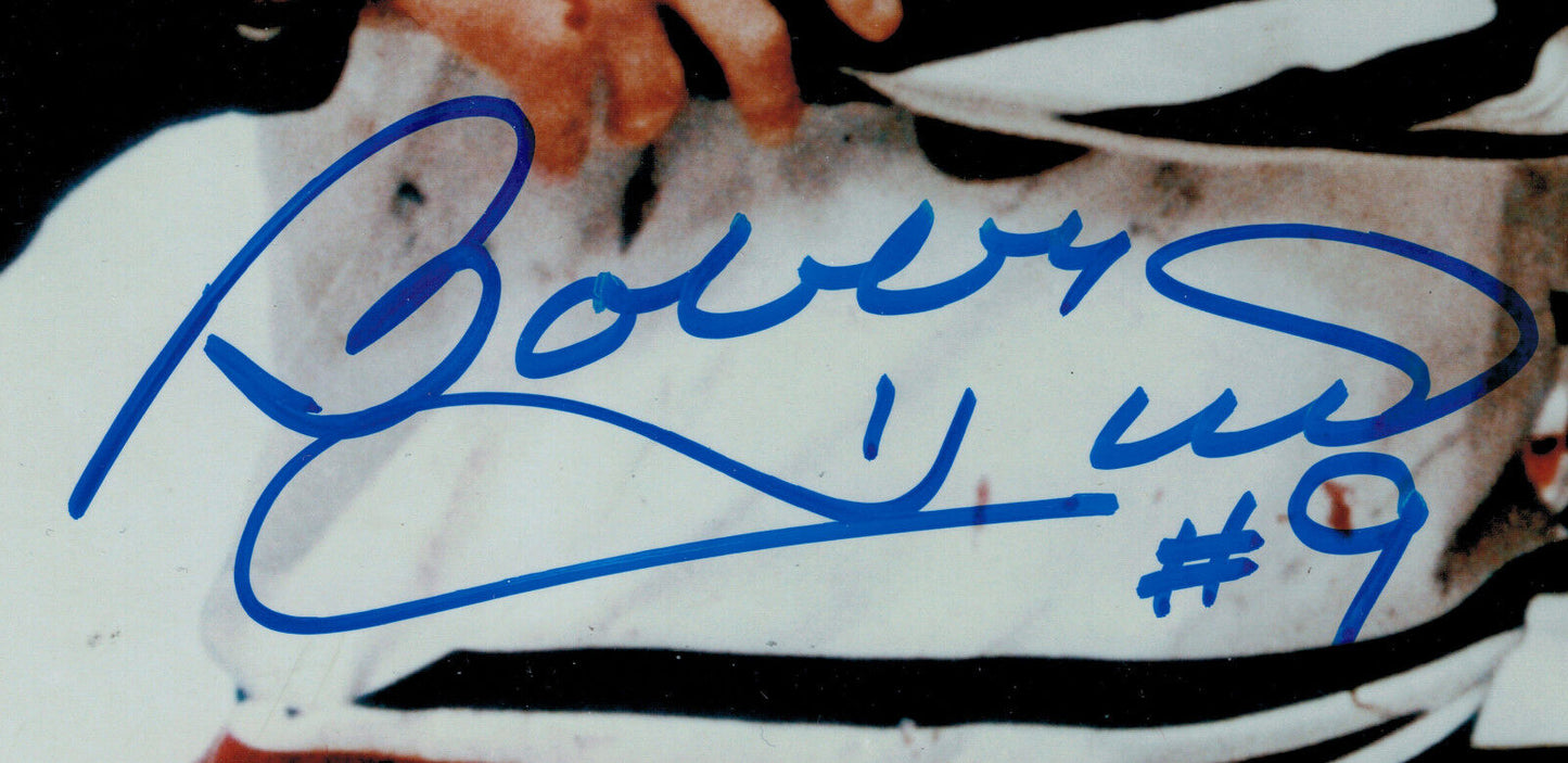 Bobby Hull Signed Chicago Blackhawks 11 X 14 Bloody Fight (BEND ON SIDE OF PIC)